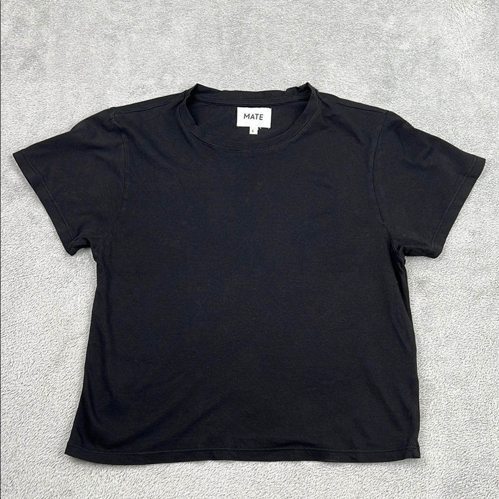 NWOT MATE the Label Shrunken Black Short Sleeve Tee
